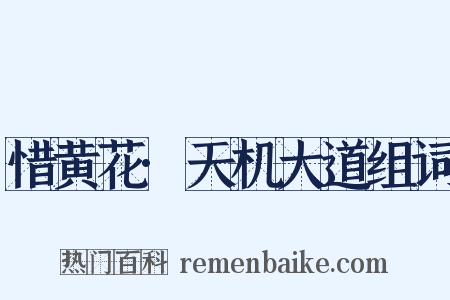 惜黄花·天机大道组词是什么意思的图片